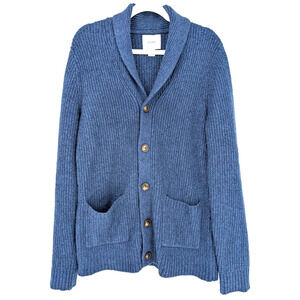 Old Navy Womens Blue Chunky Oversized Grandpa Grunge Ribbed Cardigan Sweater MED